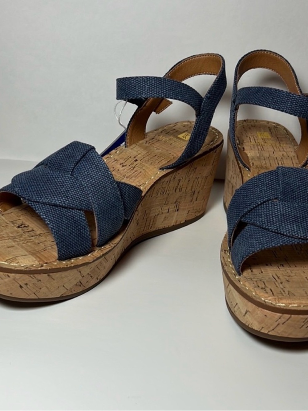 NWT White Mountain Blue Cork Wedge Sandals size 8